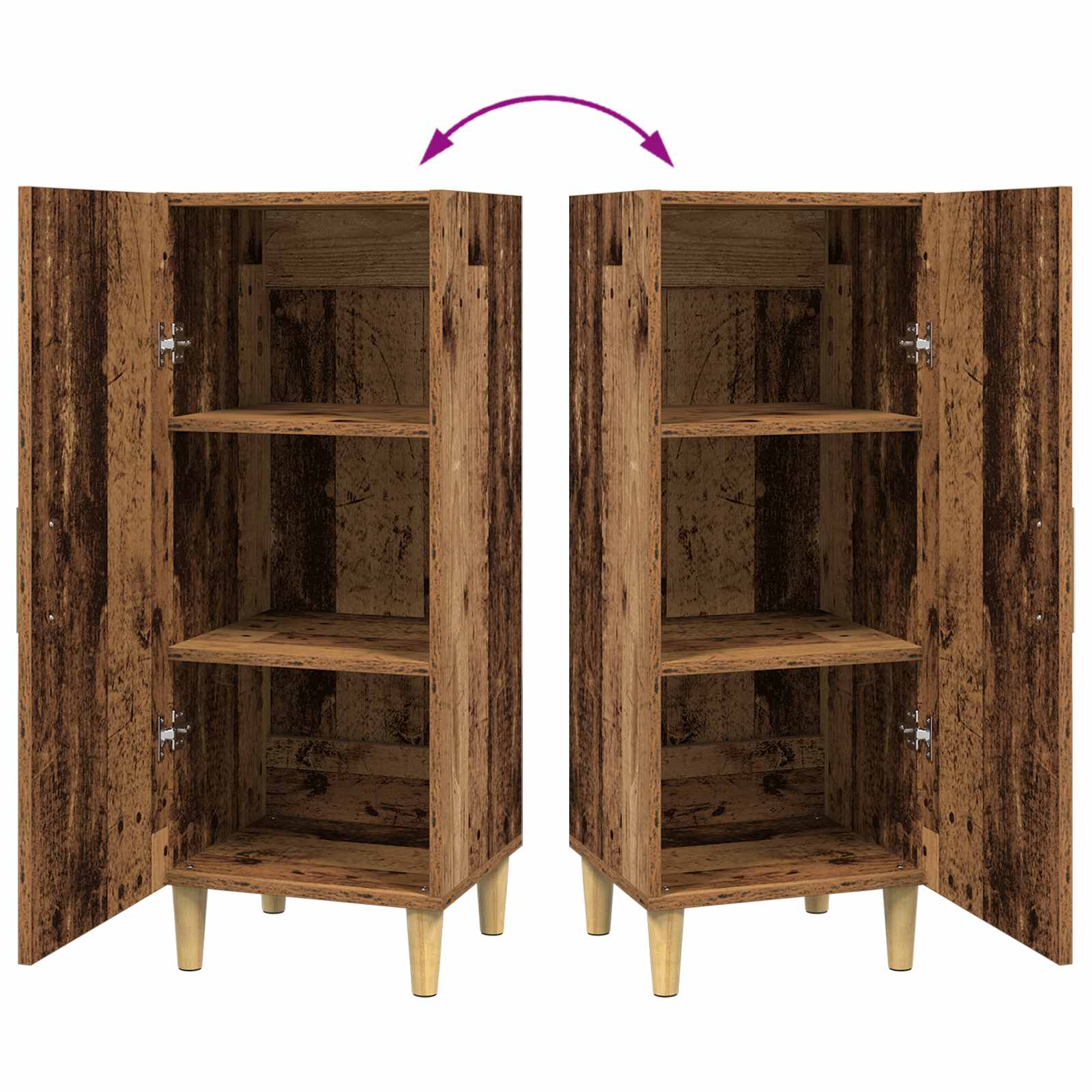 vidaXL Bufet Stare drewno 34,5 x 34 x 90 cm Materiał drewnopochodny