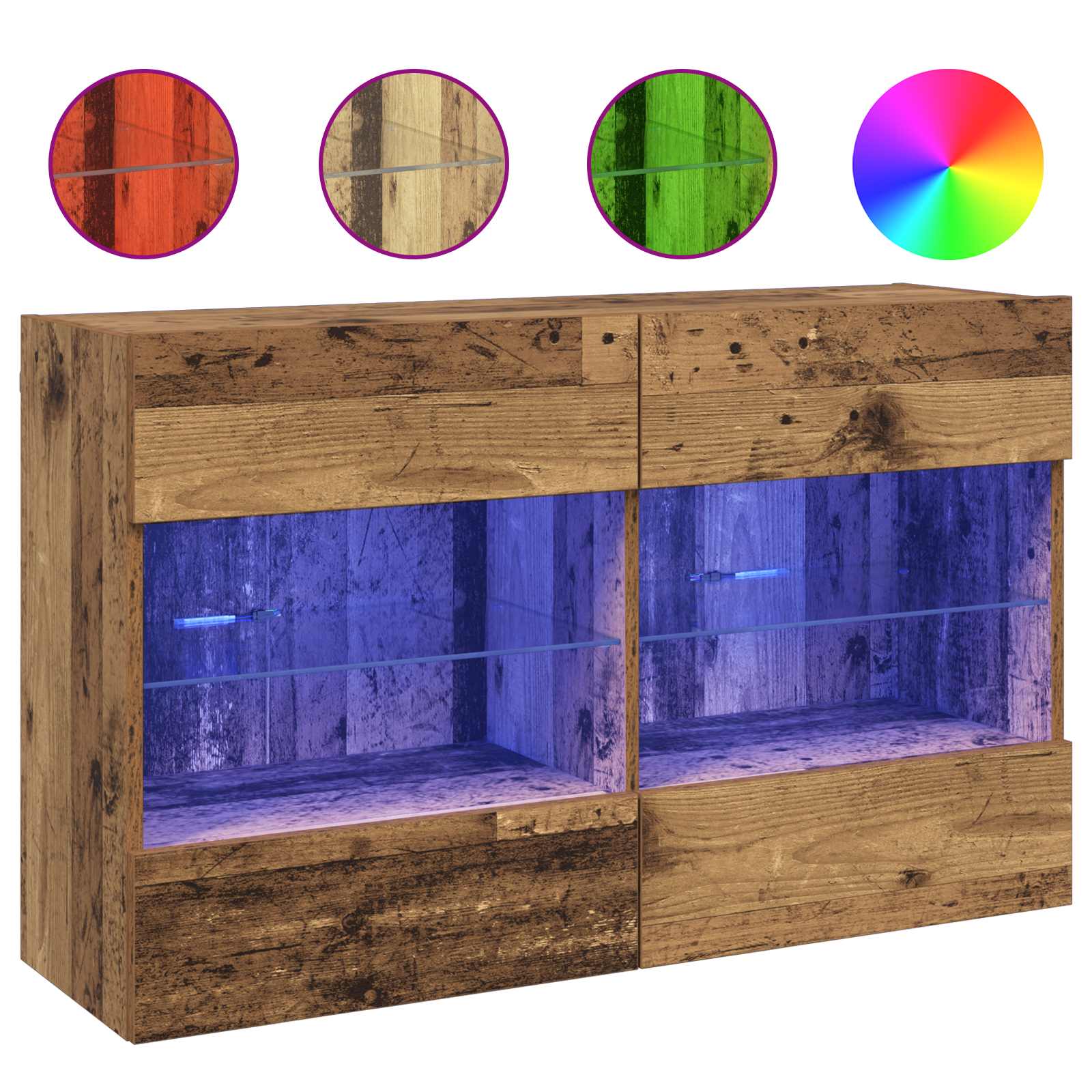 vidaXL Szafka pod telewizor z LED Stare drewno 98,5 x 30 x 60,5 cm