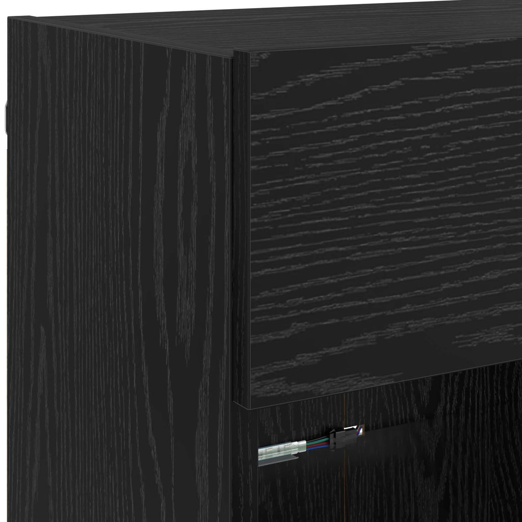vidaXL Szafka pod telewizor z LED Czarny Dąb 98,5 x 30 x 60,5 cm