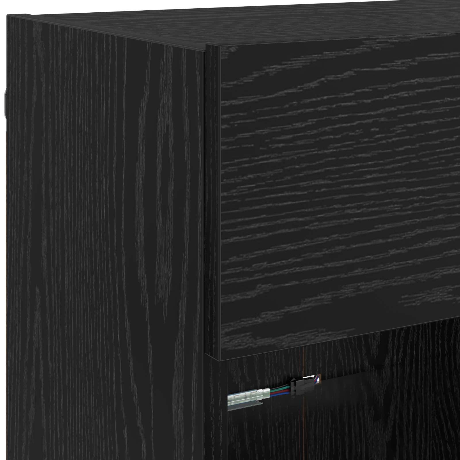 vidaXL Szafka pod telewizor z LED Czarny Dąb 98,5 x 30 x 60,5 cm