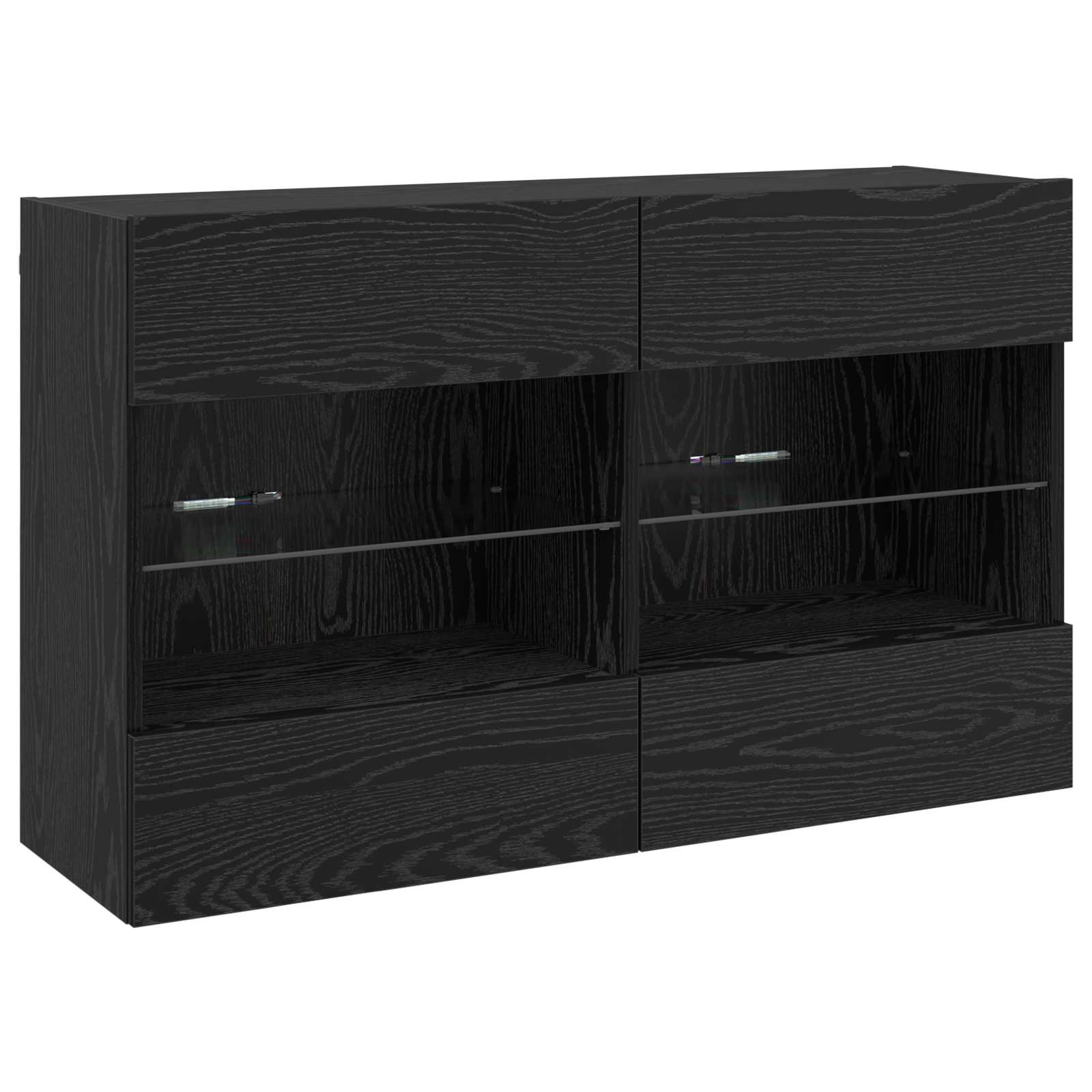 vidaXL Szafka pod telewizor z LED Czarny Dąb 98,5 x 30 x 60,5 cm