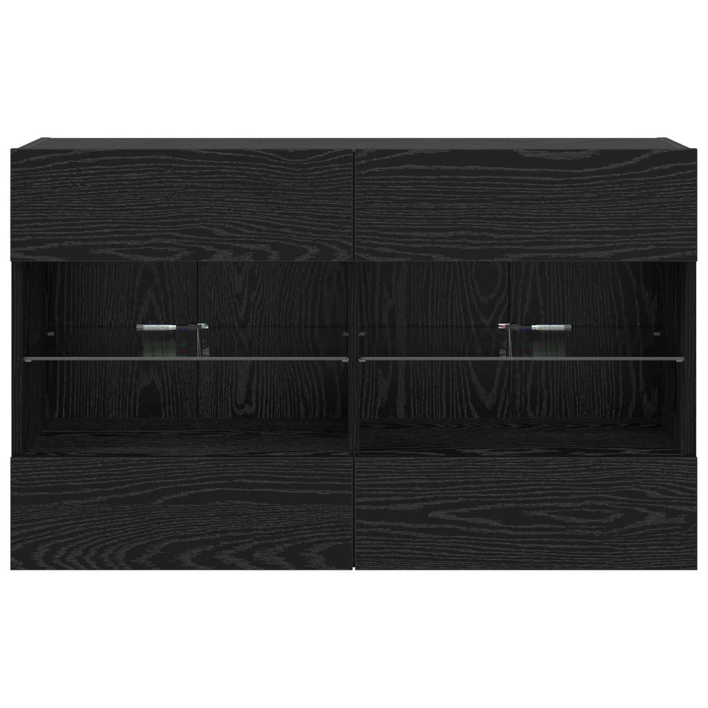 vidaXL Szafka pod telewizor z LED Czarny Dąb 98,5 x 30 x 60,5 cm
