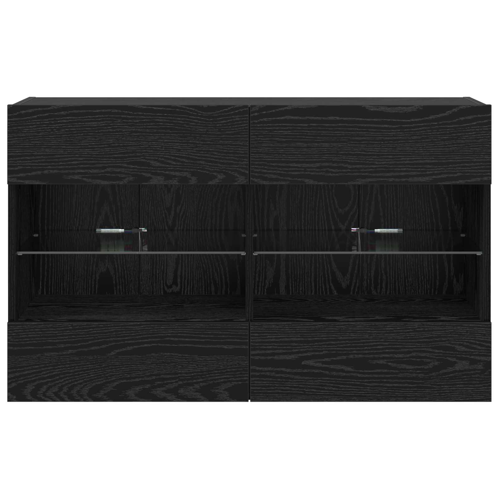 vidaXL Szafka pod telewizor z LED Czarny Dąb 98,5 x 30 x 60,5 cm
