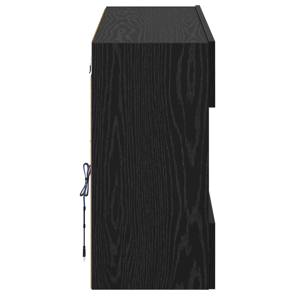 vidaXL Szafka pod telewizor z LED Czarny Dąb 98,5 x 30 x 60,5 cm