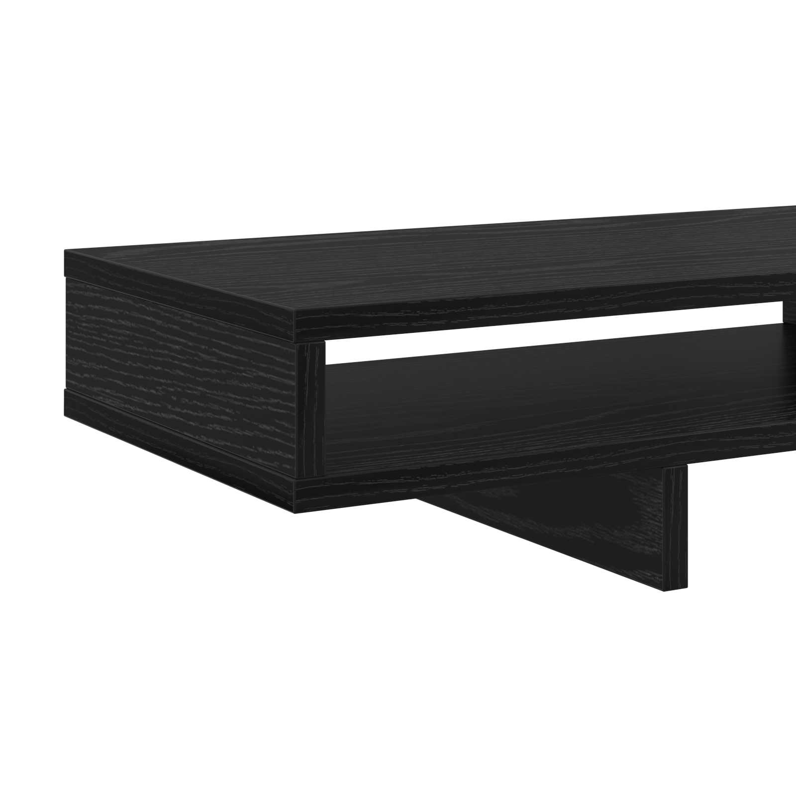 vidaXL Stojak na Monitor z półką Czarny 100 x 27 x 15 cm