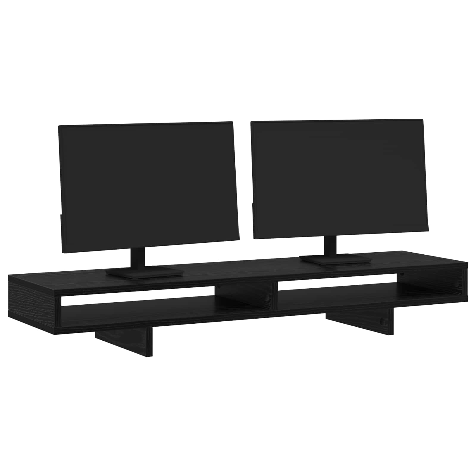 vidaXL Stojak na Monitor z półką Czarny 100 x 27 x 15 cm