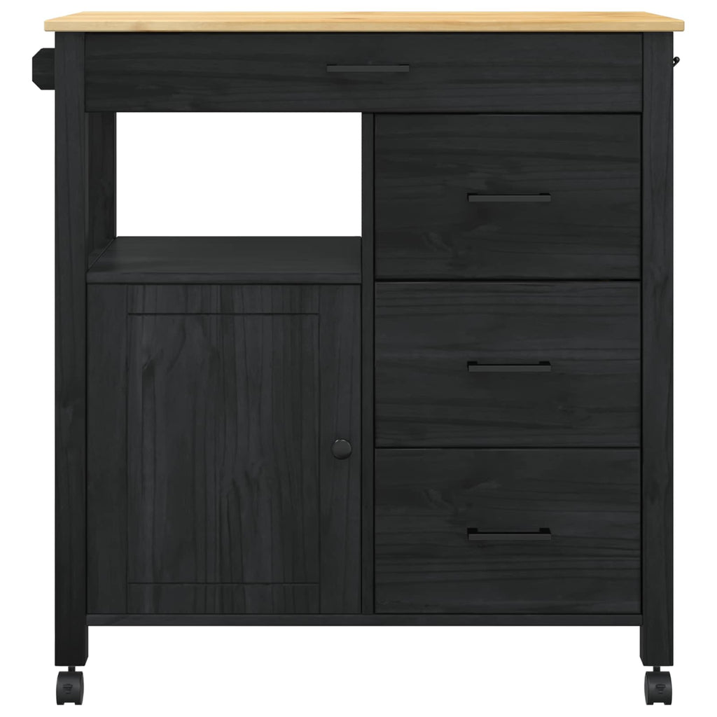 vidaXL Wózek Kuchenny MONZA Czarny 84 x 40 x 88,5 cm