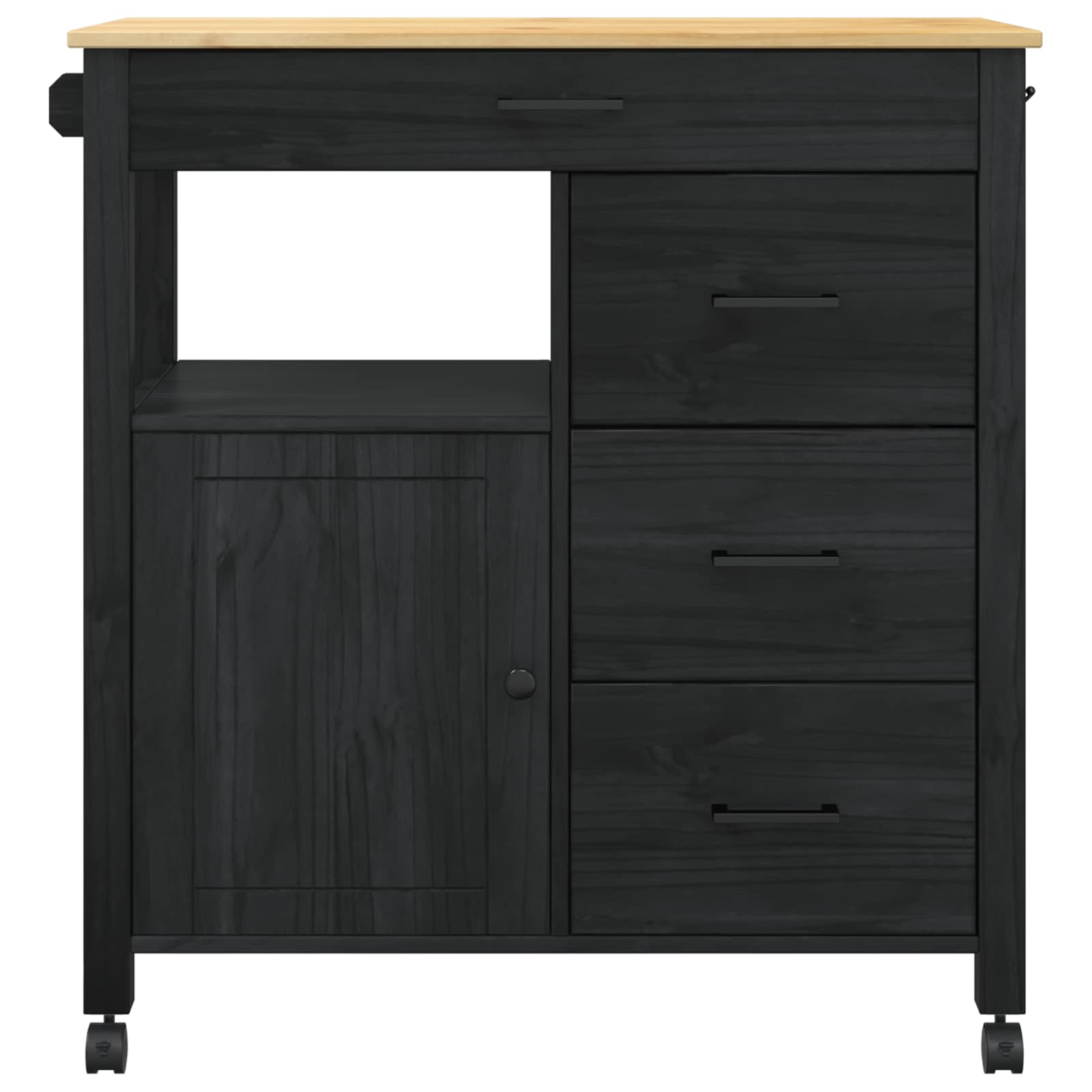 vidaXL Wózek Kuchenny MONZA Czarny 84 x 40 x 88,5 cm