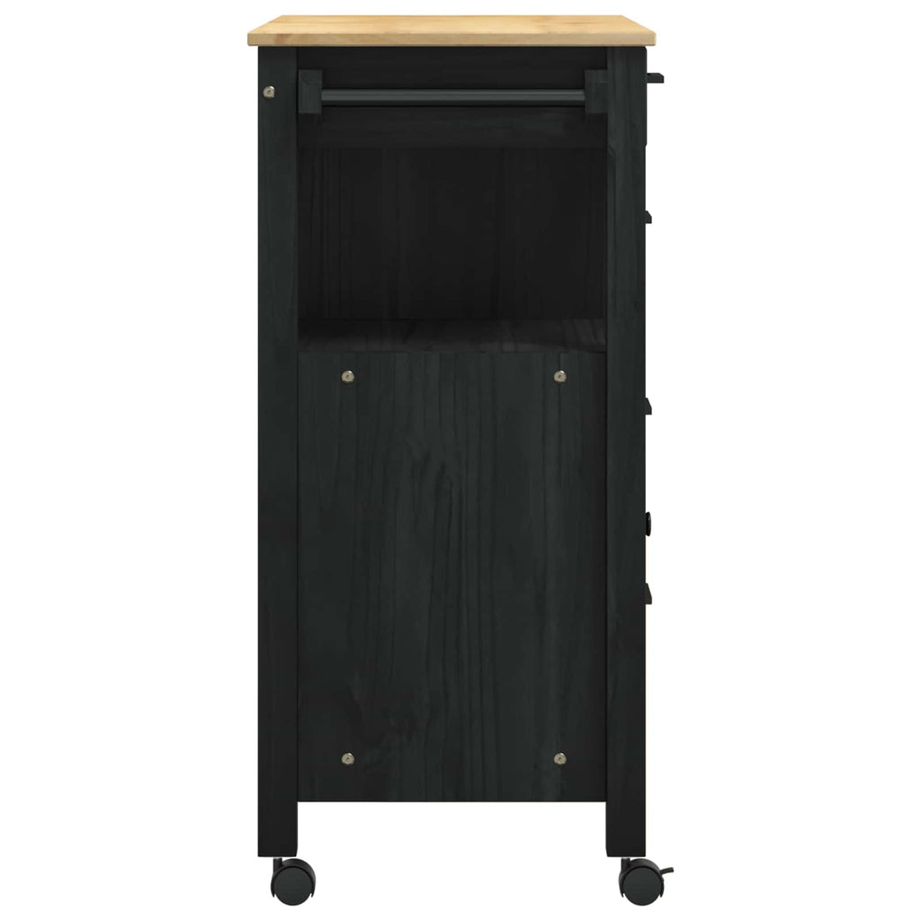 vidaXL Wózek Kuchenny MONZA Czarny 84 x 40 x 88,5 cm