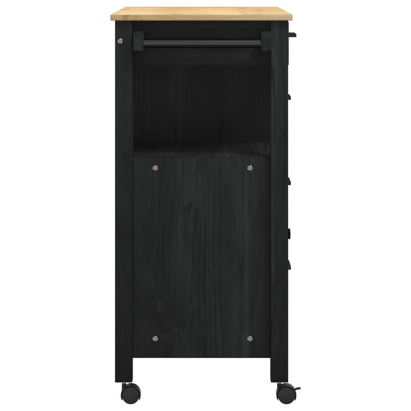 vidaXL Wózek Kuchenny MONZA Czarny 84 x 40 x 88,5 cm