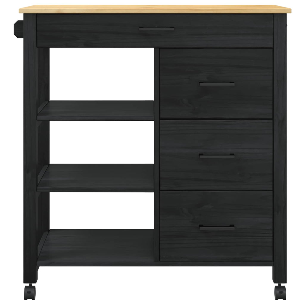 vidaXL Wózek Kuchenny MONZA Czarny 84 x 40 x 88,5 cm