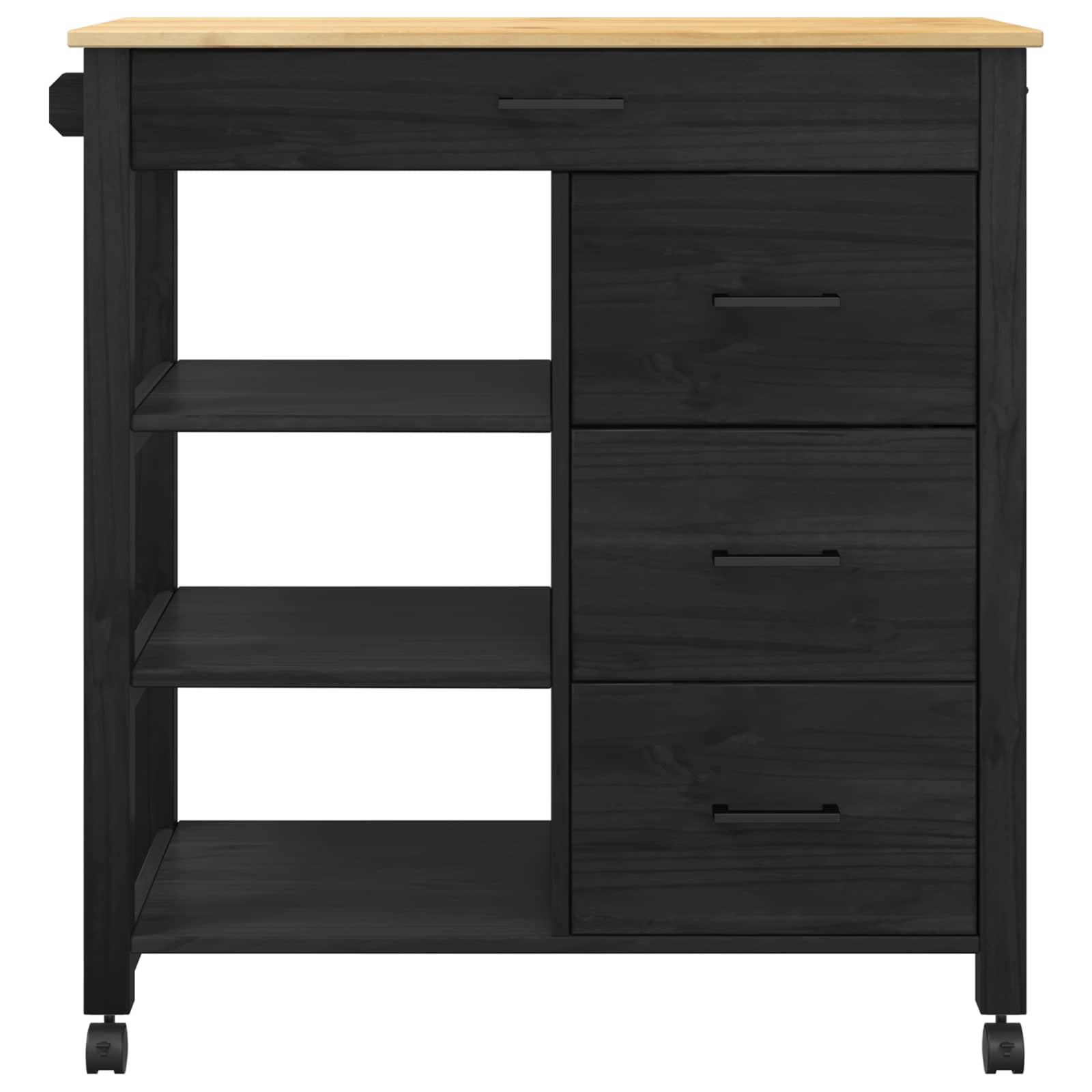 vidaXL Wózek Kuchenny MONZA Czarny 84 x 40 x 88,5 cm