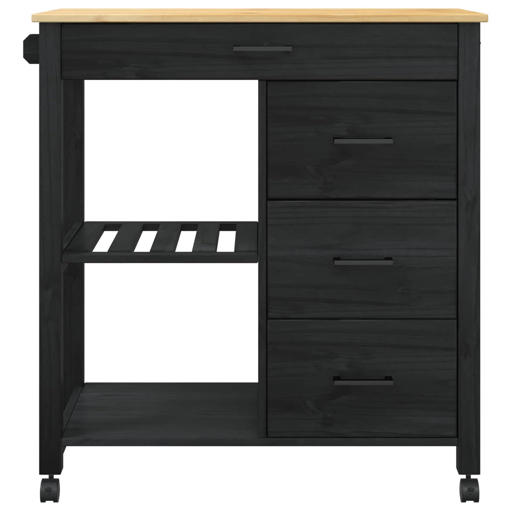 vidaXL Wózek Kuchenny MONZA Czarny 84 x 40 x 88,5 cm