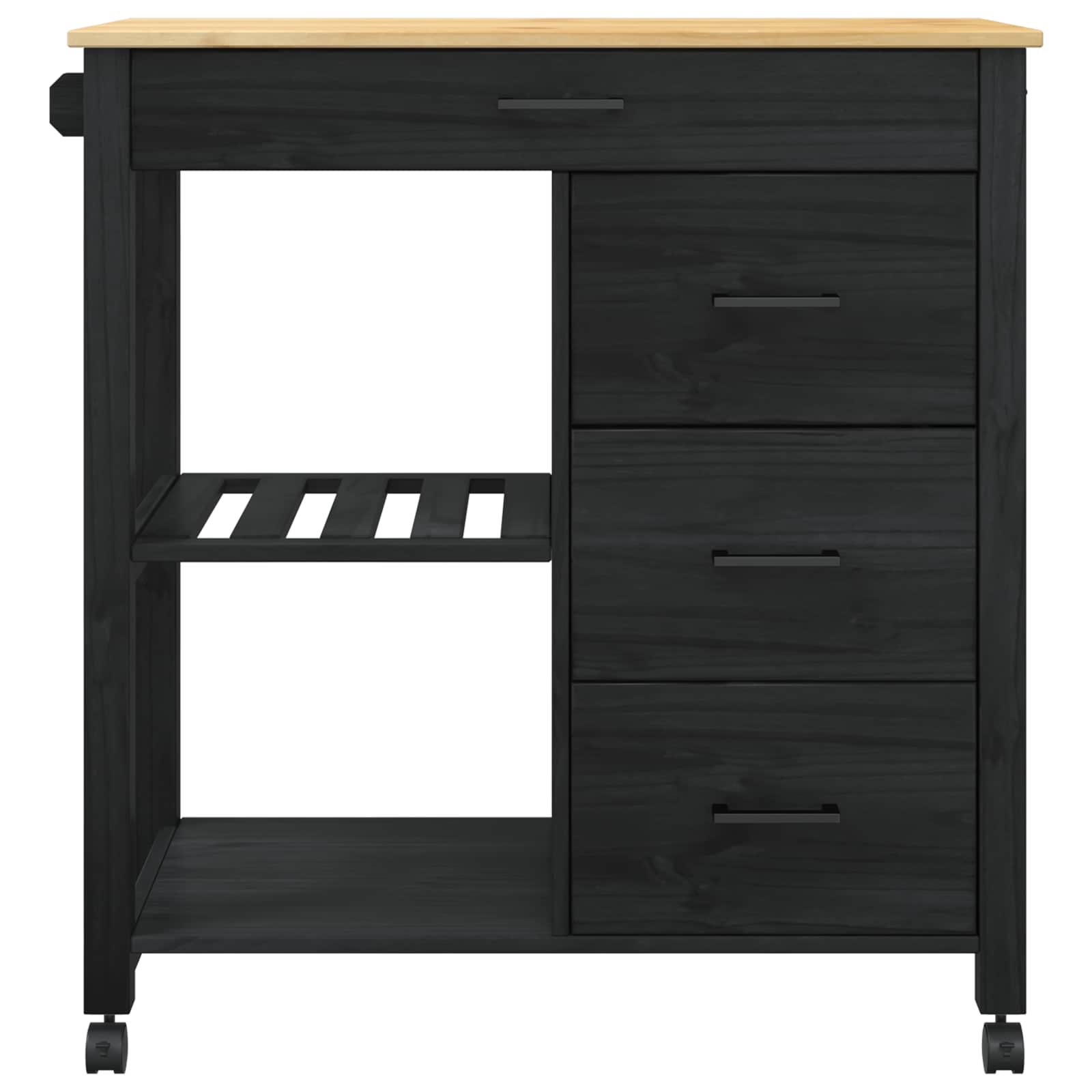 vidaXL Wózek Kuchenny MONZA Czarny 84 x 40 x 88,5 cm