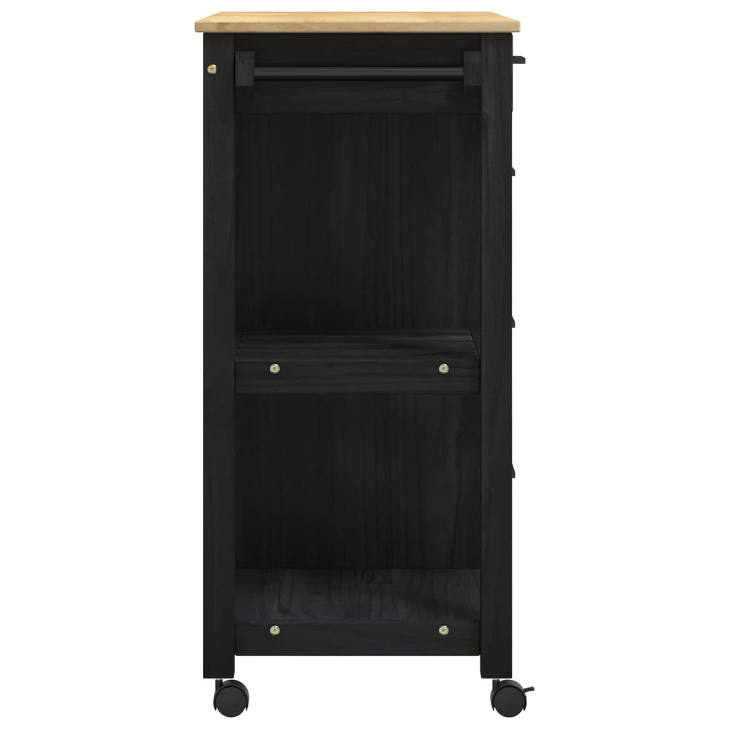 vidaXL Wózek Kuchenny MONZA Czarny 84 x 40 x 88,5 cm