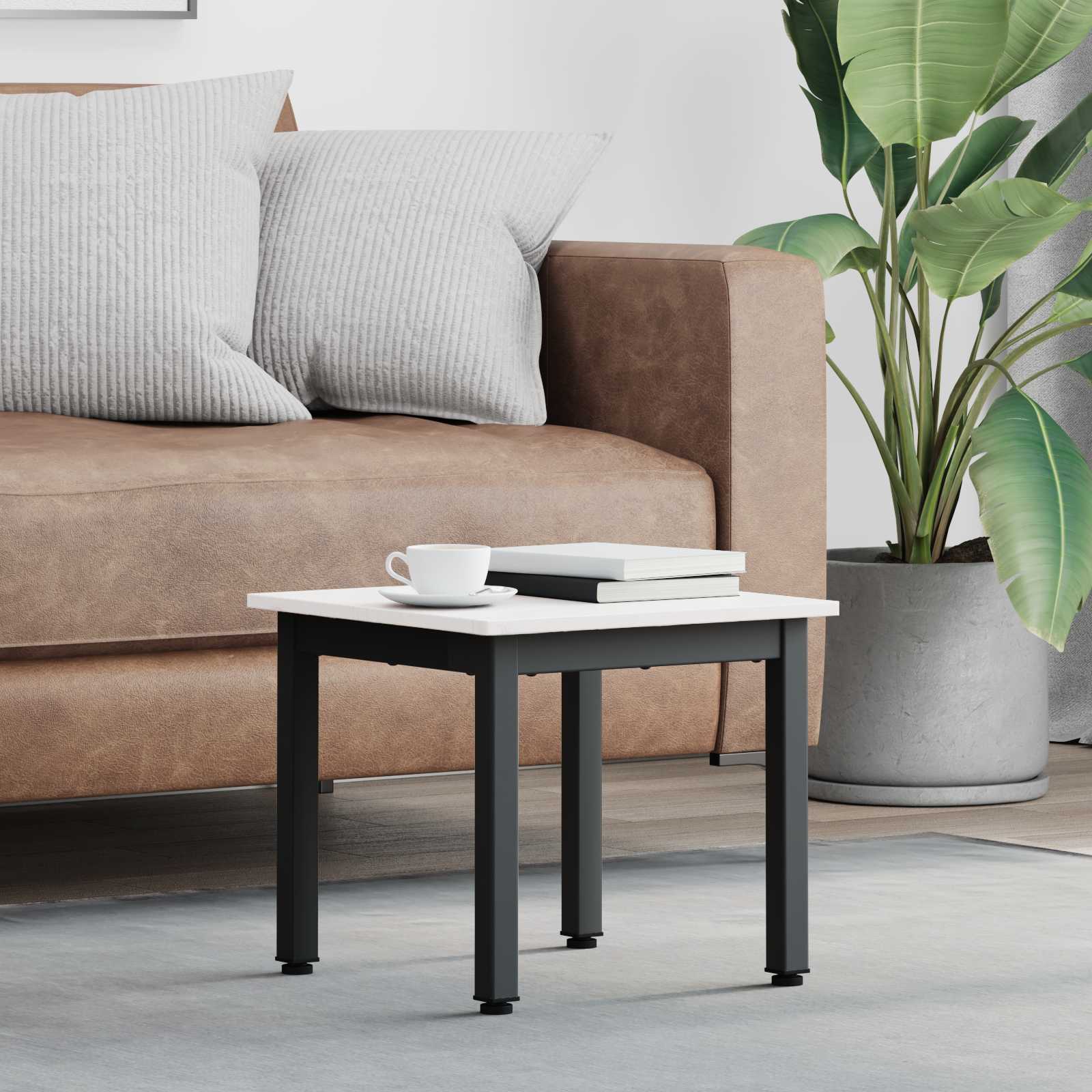 vidaXL Stolik kawowy Biały 40 x 40 x 36 cm Lite drewno sosnowe