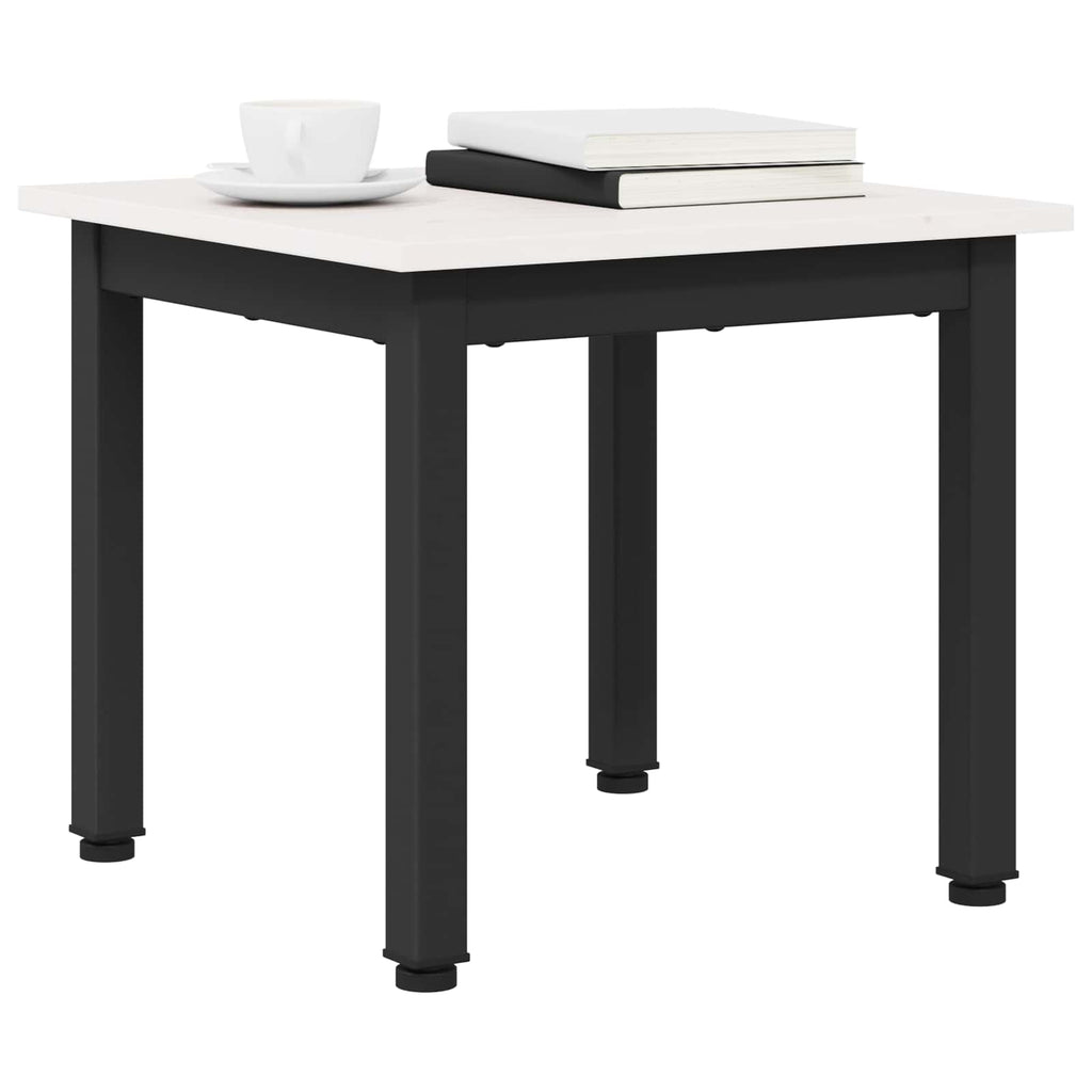 vidaXL Stolik kawowy Biały 40 x 40 x 36 cm Lite drewno sosnowe