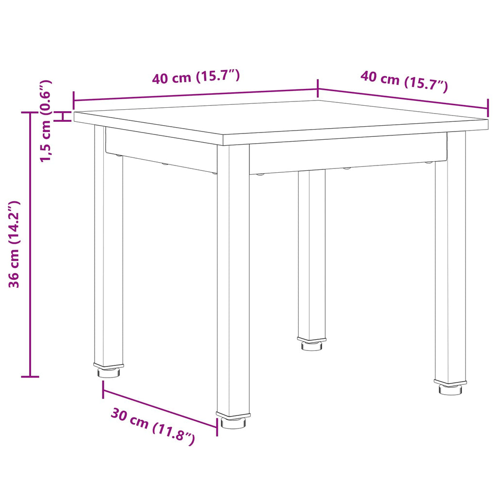 vidaXL Stolik kawowy Biały 40 x 40 x 36 cm Lite drewno sosnowe