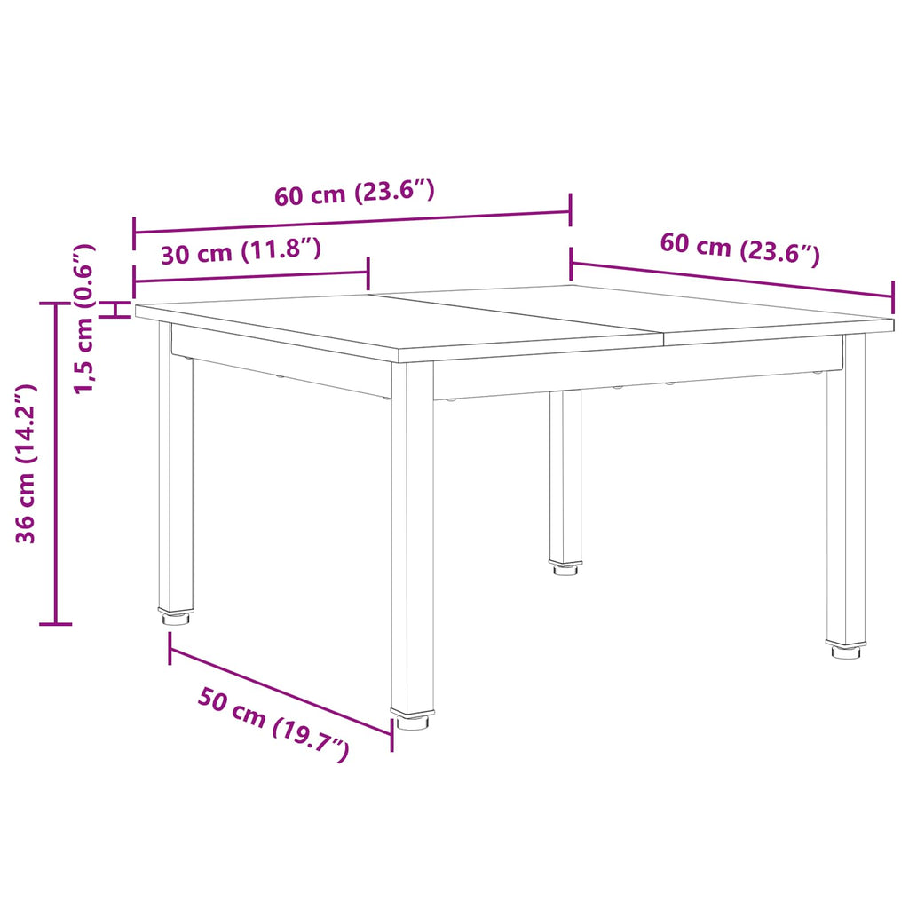 vidaXL Stolik kawowy Biały 60 x 60 x 36 cm Lite drewno sosnowe