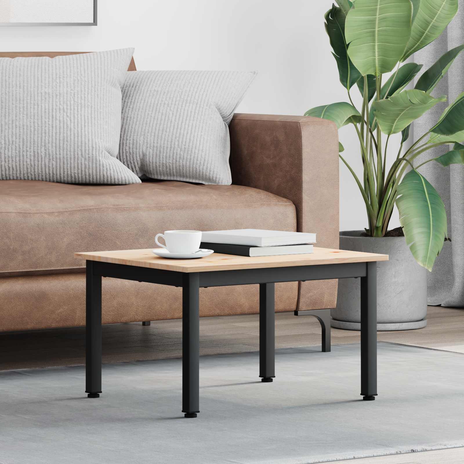 vidaXL Stolik kawowy Naturalny 60 x 50 x 36 cm Lite drewno sosnowe