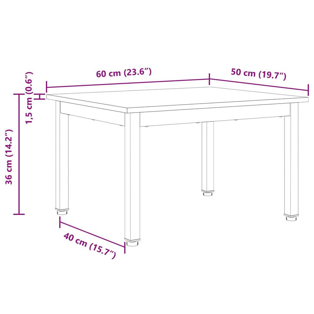vidaXL Stolik kawowy Biały 60 x 50 x 36 cm Lite drewno sosnowe