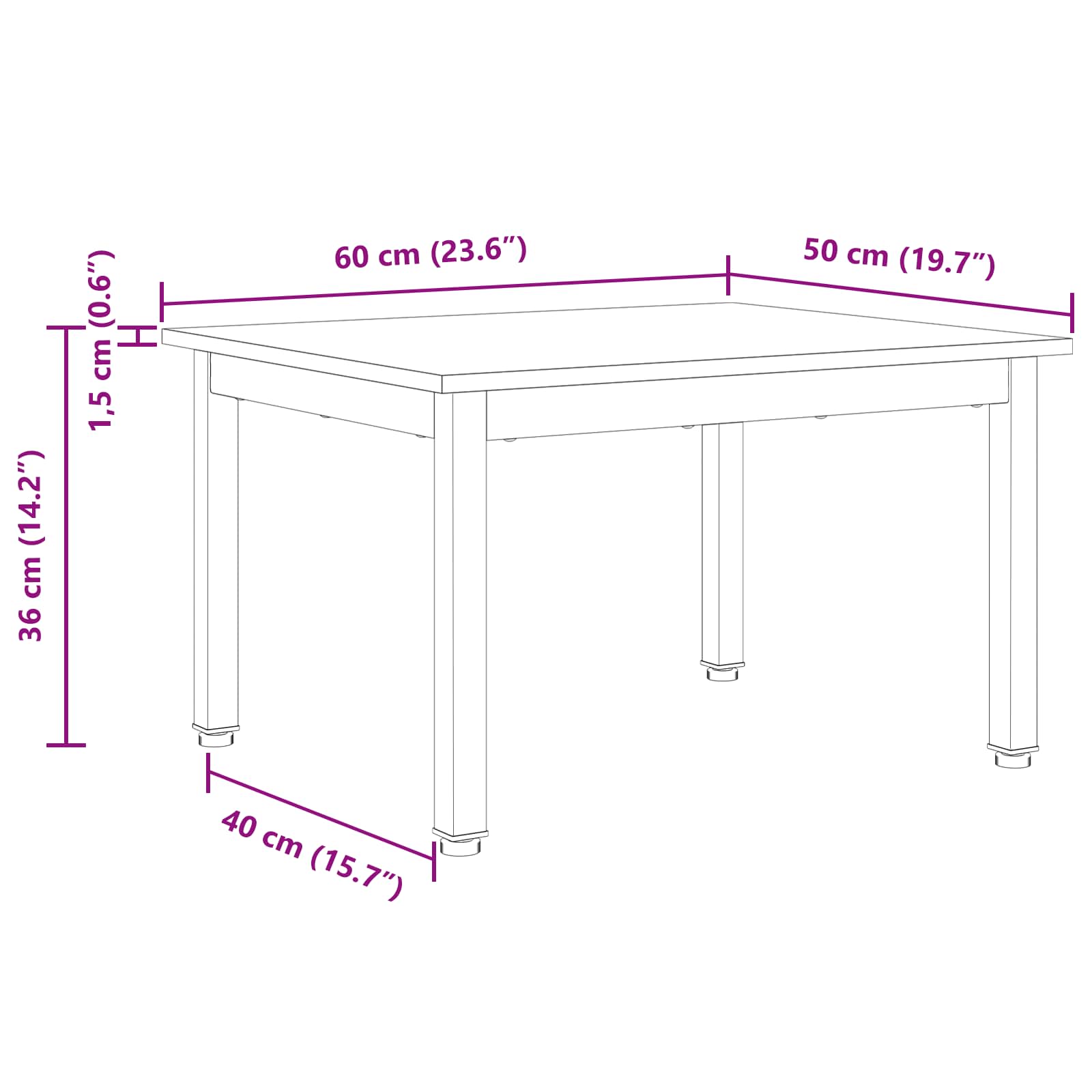 vidaXL Stolik kawowy Biały 60 x 50 x 36 cm Lite drewno sosnowe
