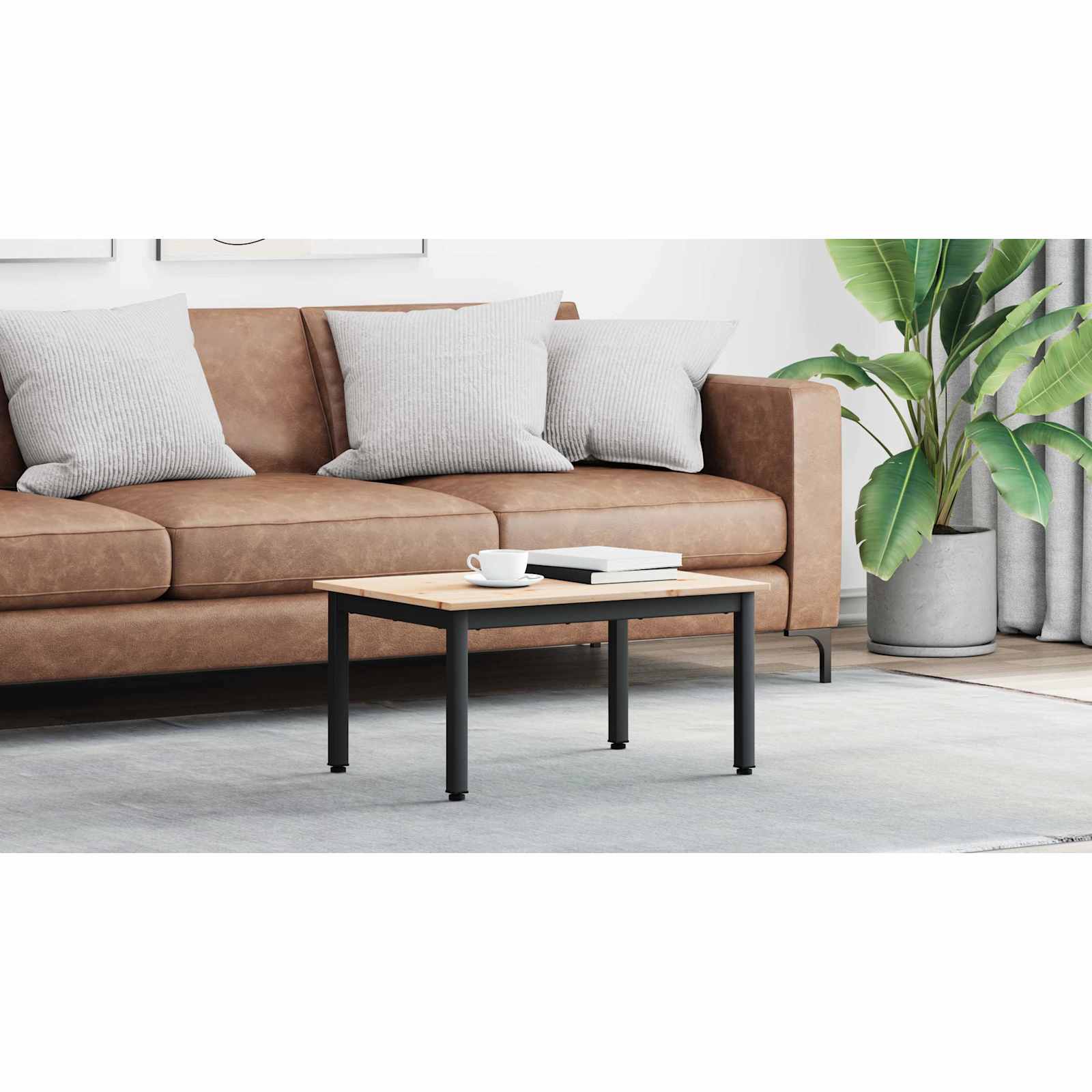 vidaXL Stolik kawowy Naturalny 70 x 50 x 36 cm Lite drewno sosnowe