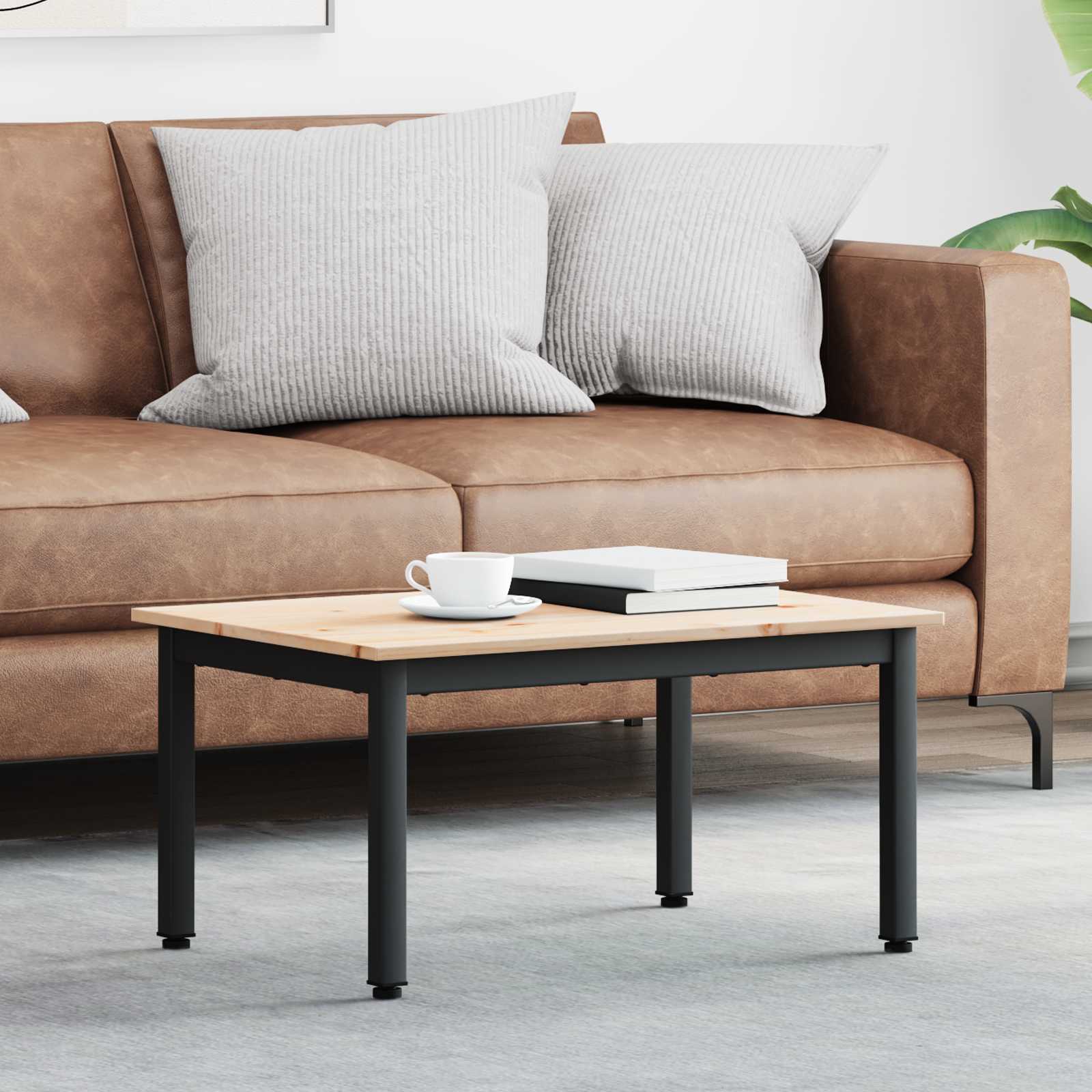 vidaXL Stolik kawowy Naturalny 70 x 50 x 36 cm Lite drewno sosnowe
