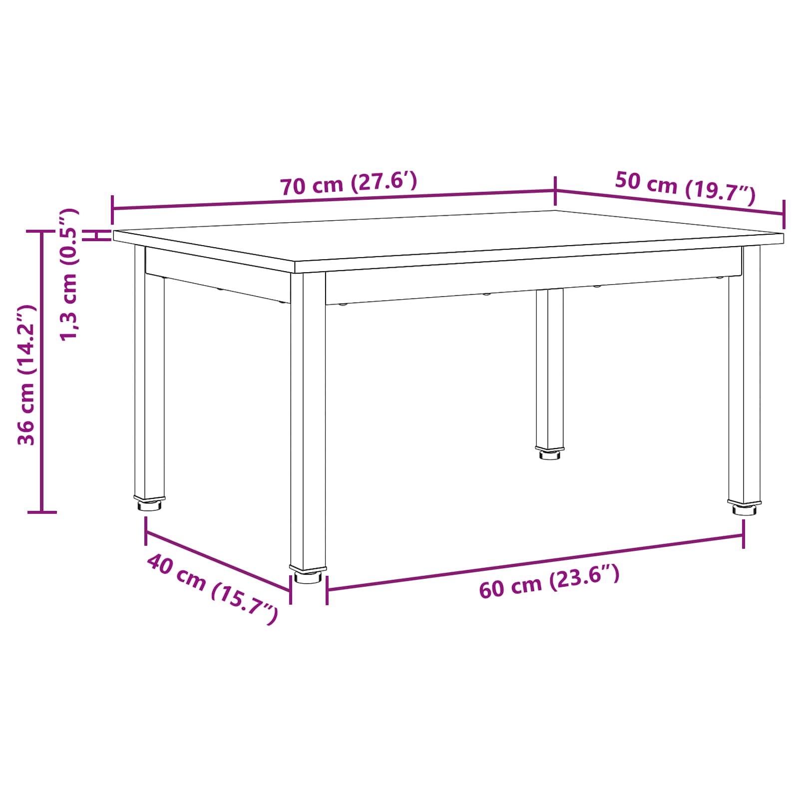 vidaXL Stolik kawowy Naturalny 70 x 50 x 36 cm Lite drewno sosnowe