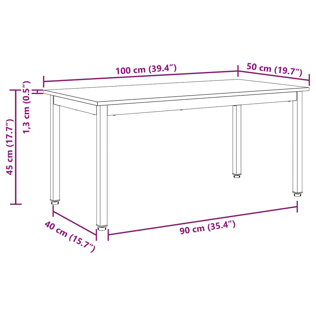 vidaXL Stolik kawowy Naturalny 100 x 50 x 45 cm Lite drewno sosnowe