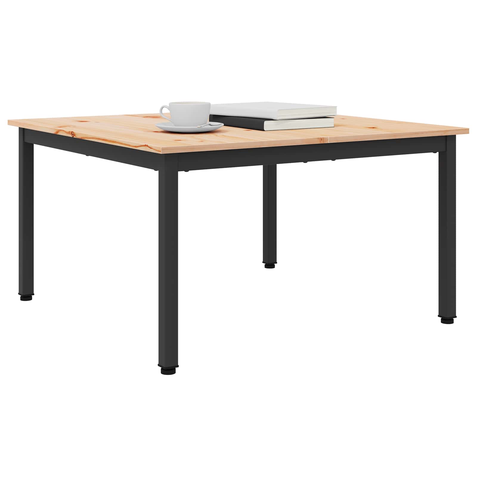 vidaXL Stolik kawowy Naturalny 80 x 80 x 45 cm Lite drewno sosnowe