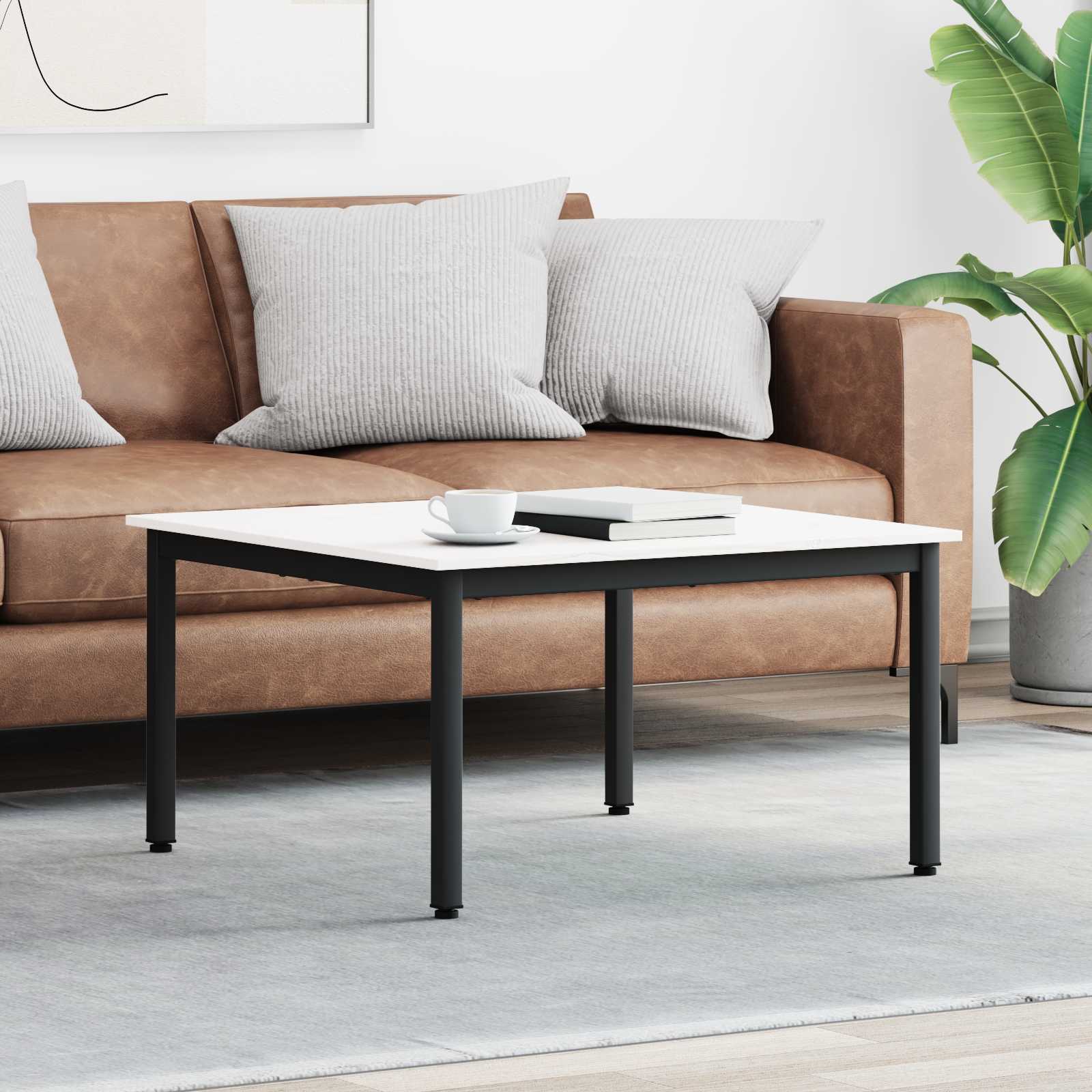 vidaXL Stolik kawowy Biały 80 x 80 x 45 cm Lite drewno sosnowe
