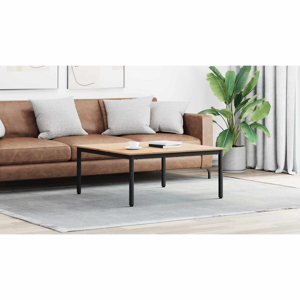 vidaXL Stolik kawowy Naturalny 100 x 100 x 45 cm Lite drewno sosnowe