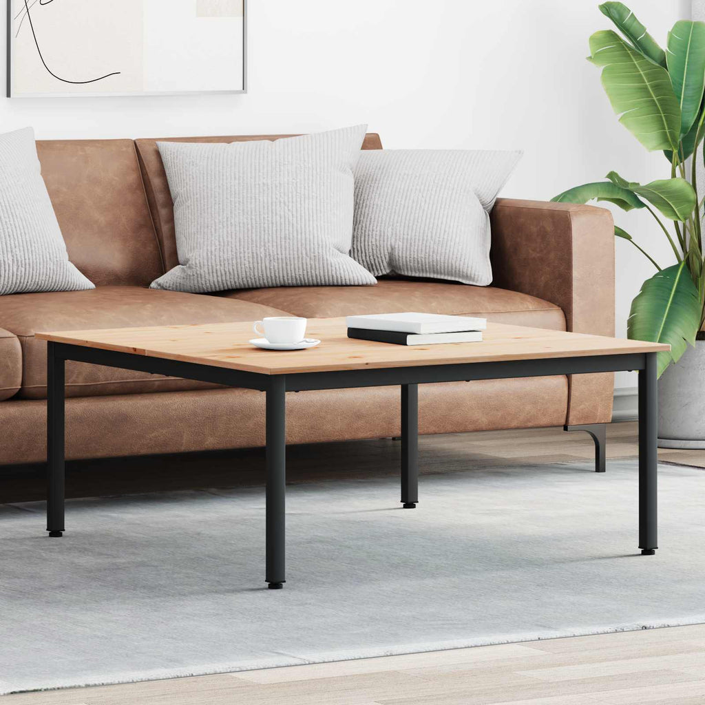 vidaXL Stolik kawowy Naturalny 100 x 100 x 45 cm Lite drewno sosnowe