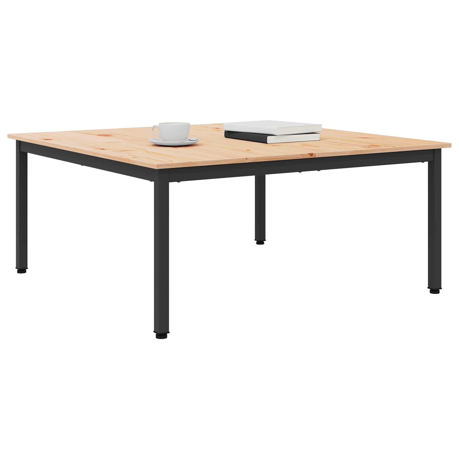 vidaXL Stolik kawowy Naturalny 100 x 100 x 45 cm Lite drewno sosnowe