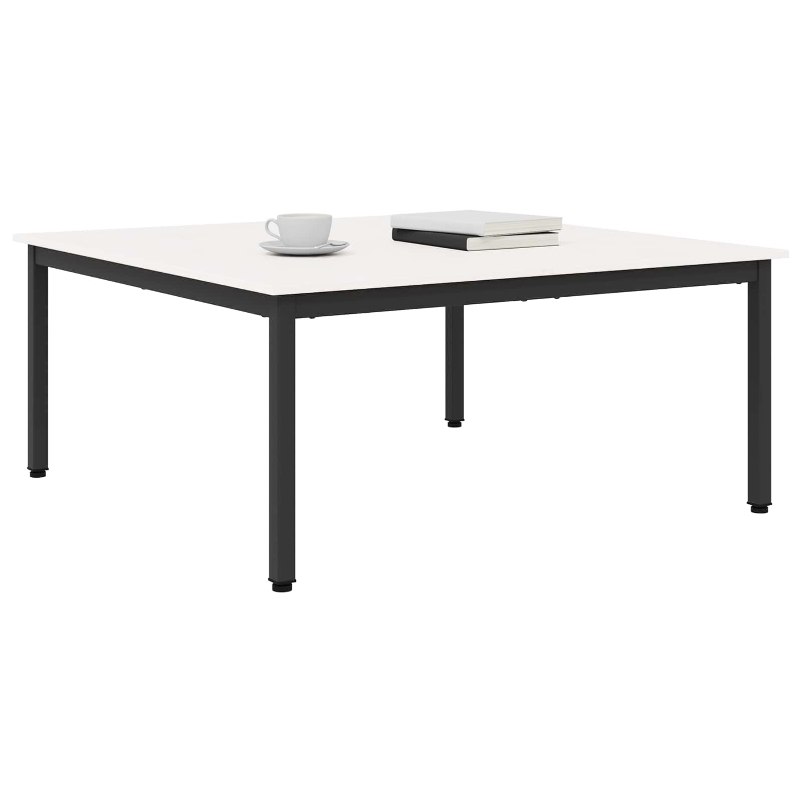 vidaXL Stolik kawowy Biały 100 x 100 x 45 cm Lite drewno sosnowe