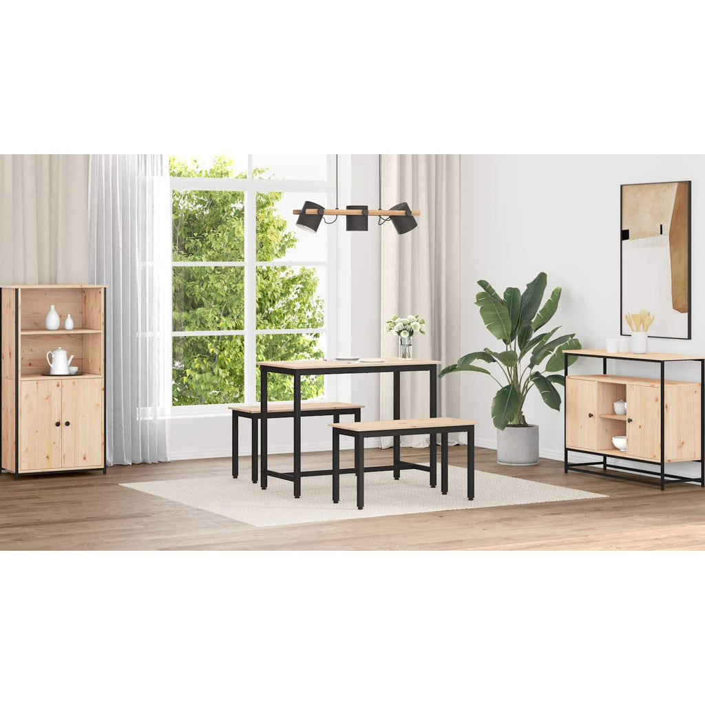 vidaXL ławka Naturalny 80 x 35 x 45 cm Lite drewno sosnowe