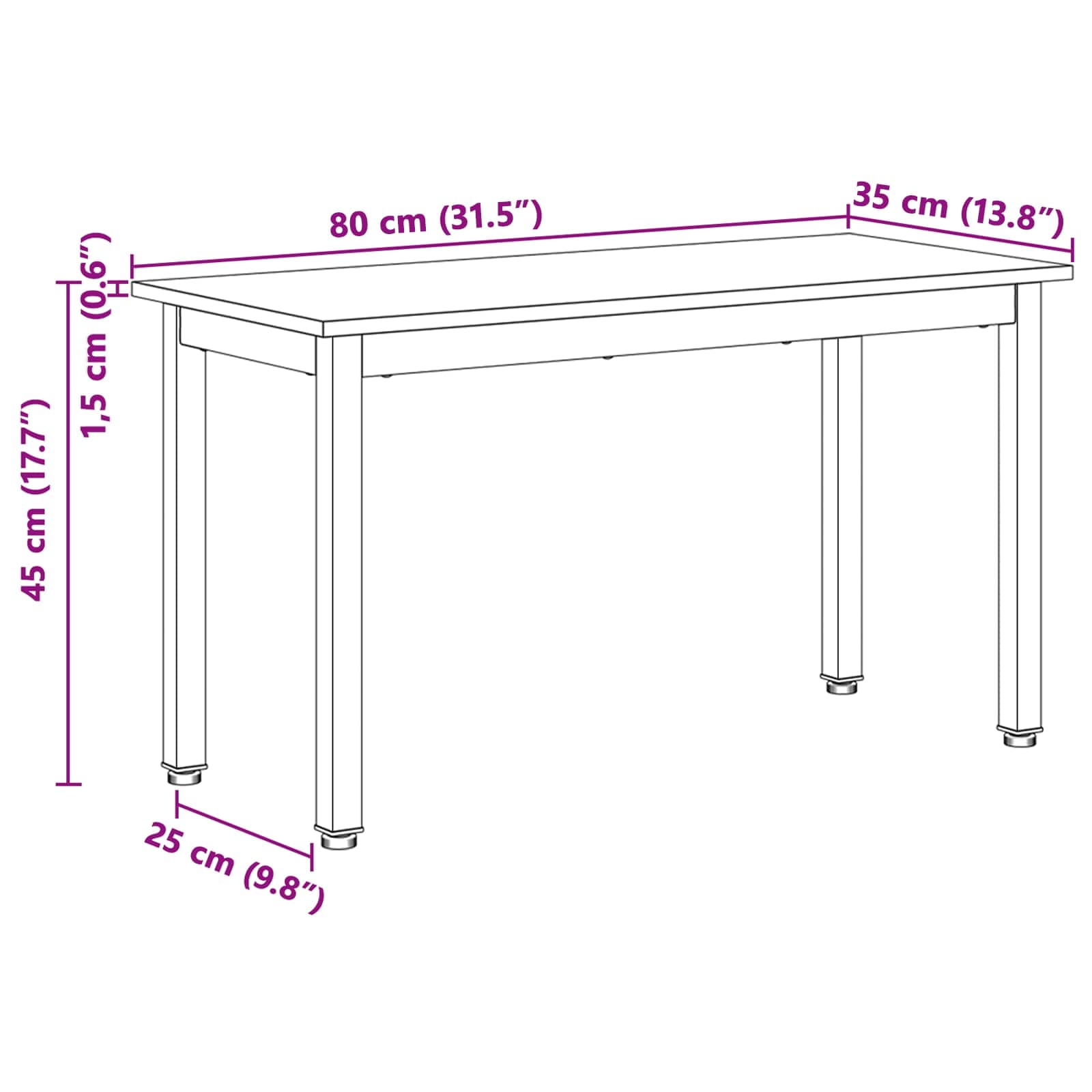 vidaXL ławka Naturalny 80 x 35 x 45 cm Lite drewno sosnowe