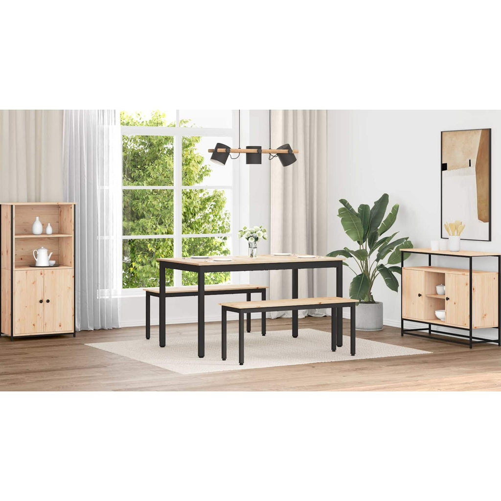 vidaXL ławka Naturalny 110 x 35 x 45 cm Lite drewno sosnowe