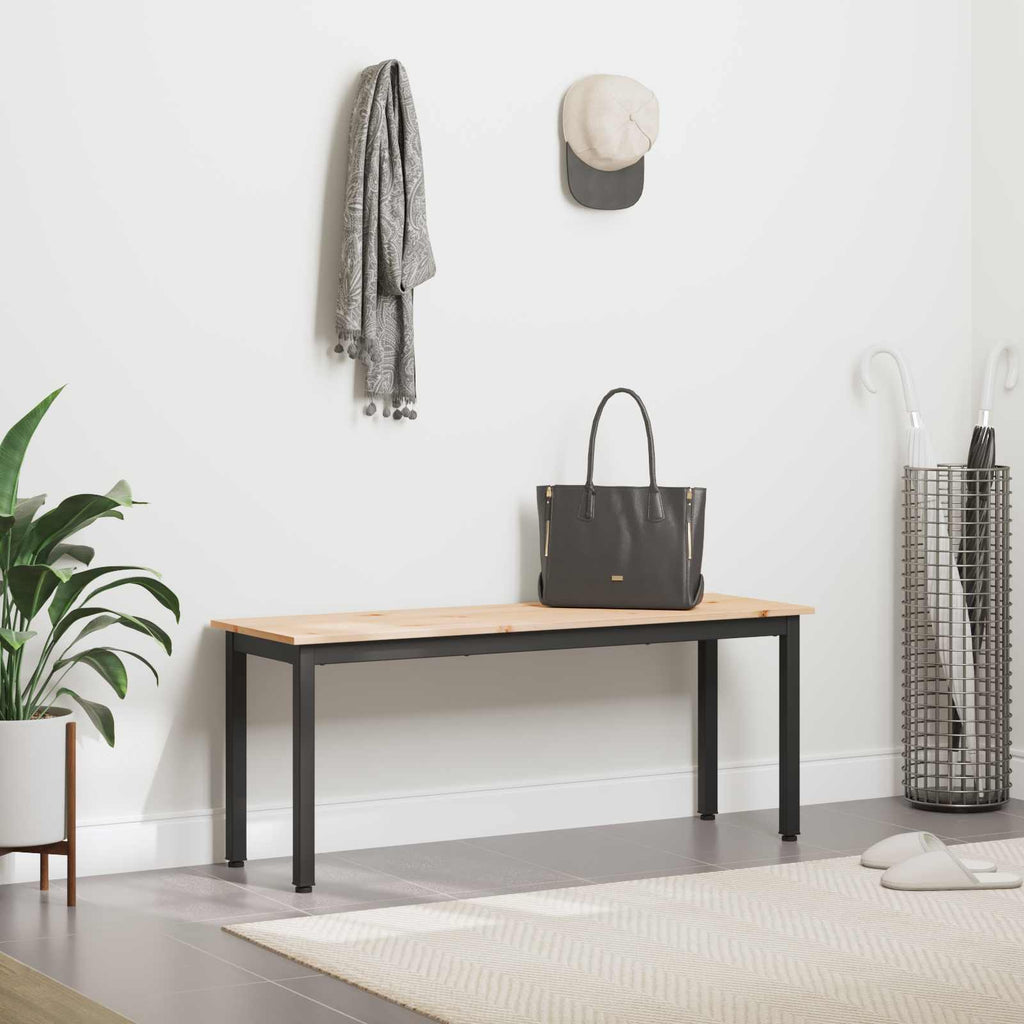 vidaXL ławka Naturalny 110 x 35 x 45 cm Lite drewno sosnowe