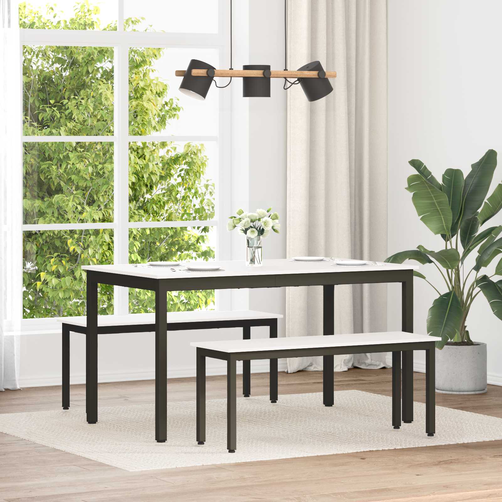 vidaXL ławka Biały 110 x 35 x 45 cm Lite drewno sosnowe