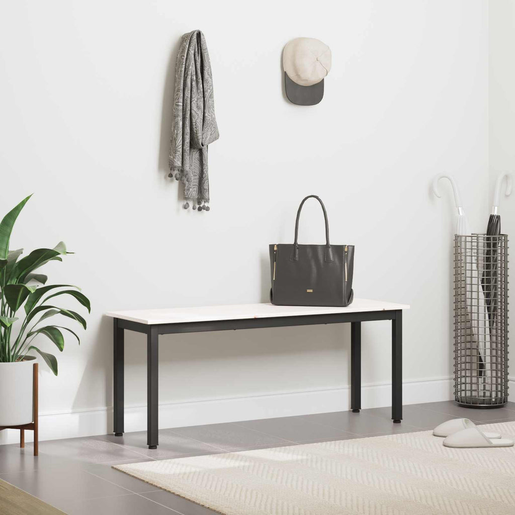 vidaXL ławka Biały 110 x 35 x 45 cm Lite drewno sosnowe