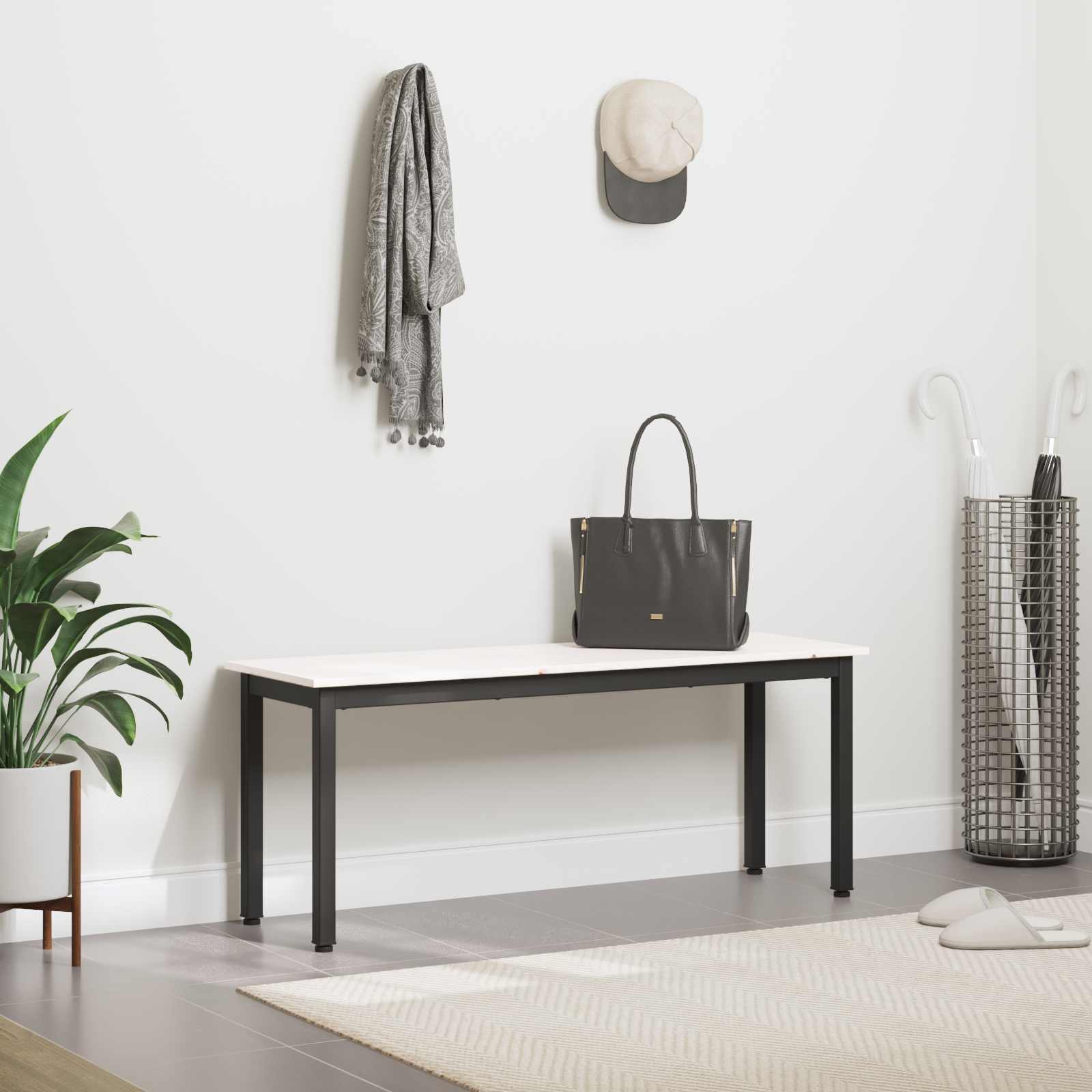 vidaXL ławka Biały 110 x 35 x 45 cm Lite drewno sosnowe