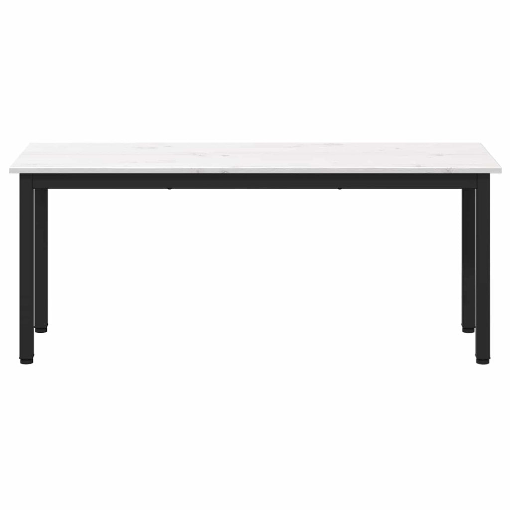 vidaXL ławka Biały 110 x 35 x 45 cm Lite drewno sosnowe