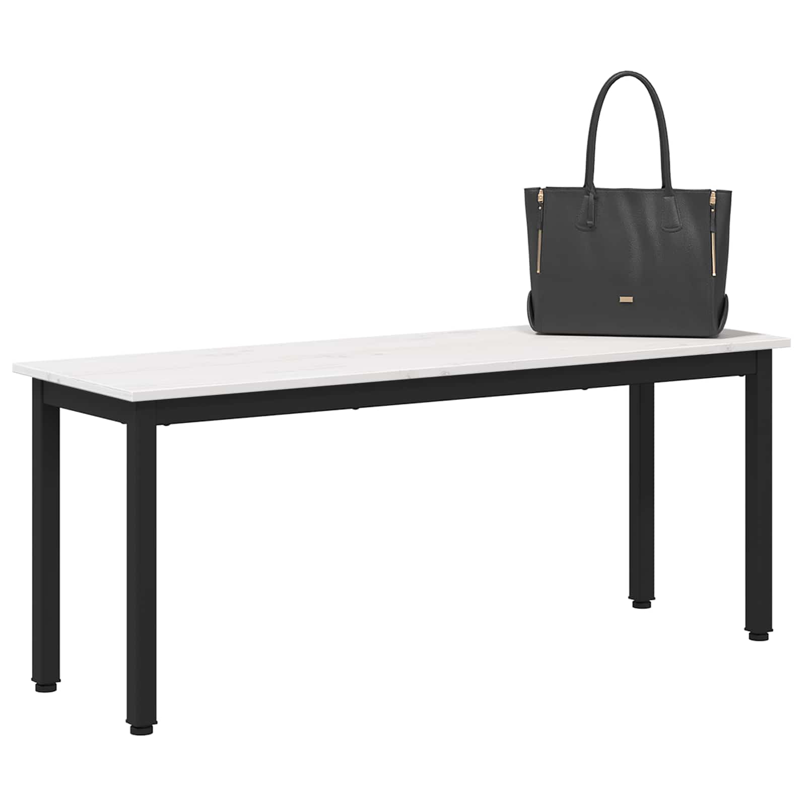 vidaXL ławka Biały 110 x 35 x 45 cm Lite drewno sosnowe
