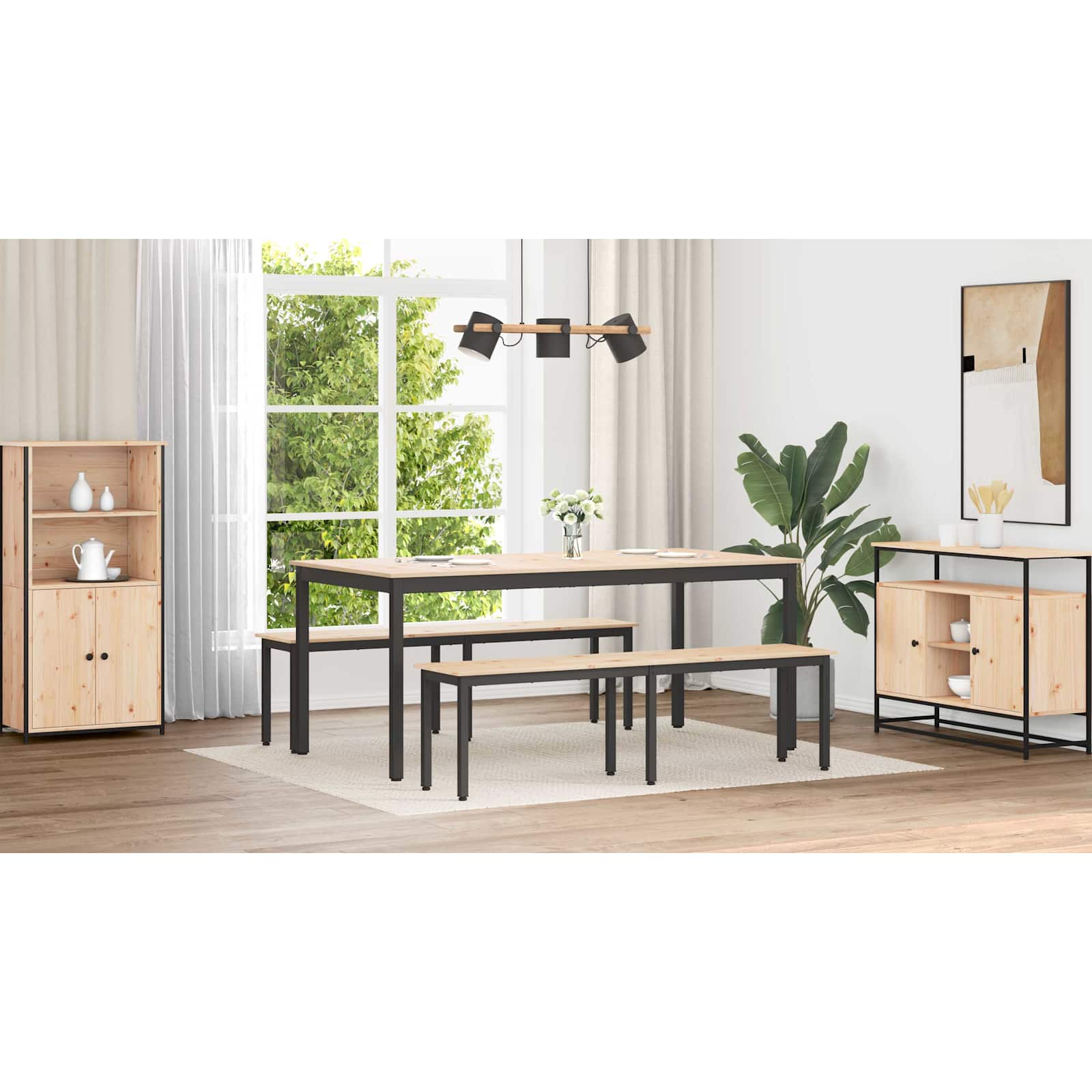 vidaXL ławka Naturalny 160 x 35 x 45 cm Lite drewno sosnowe