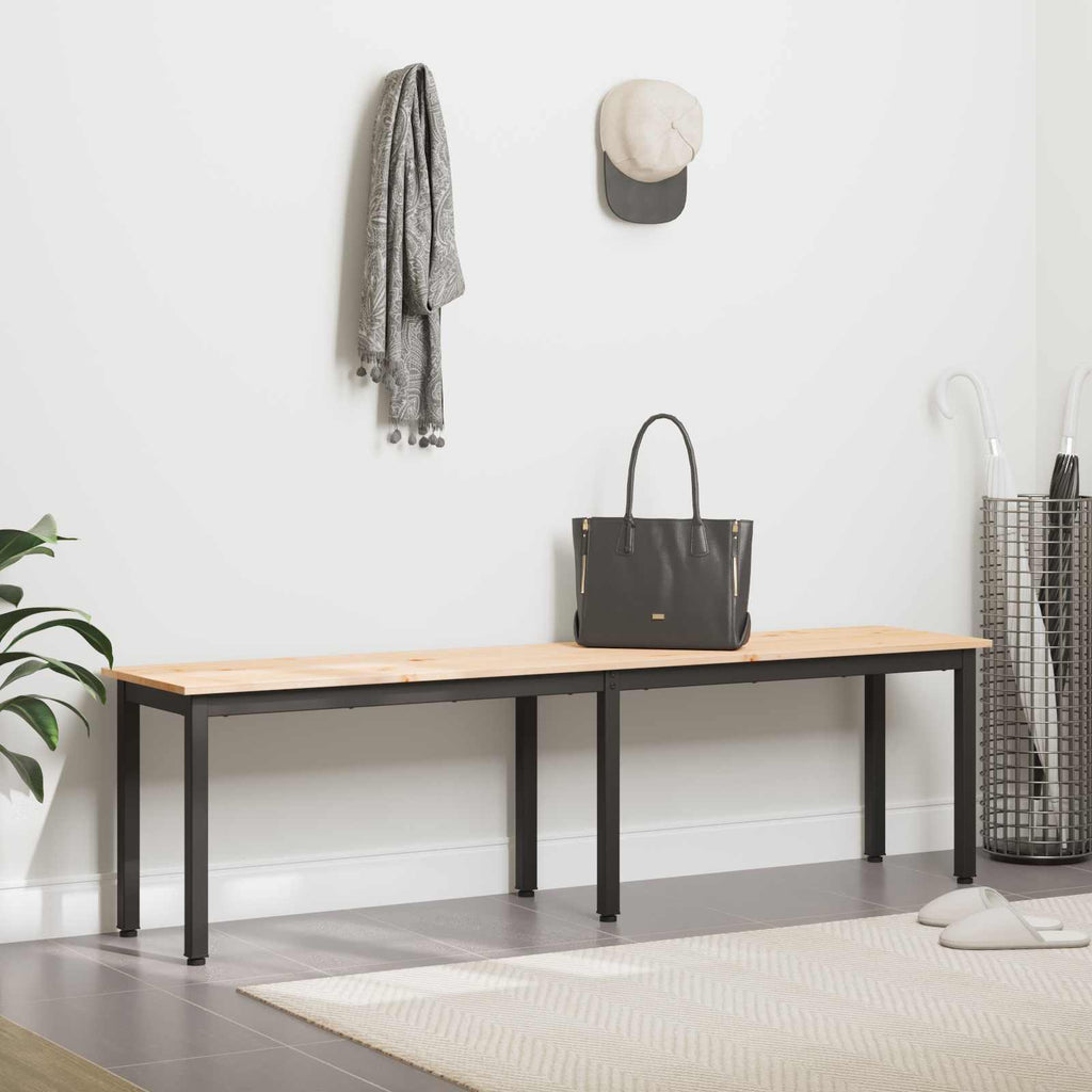 vidaXL ławka Naturalny 160 x 35 x 45 cm Lite drewno sosnowe