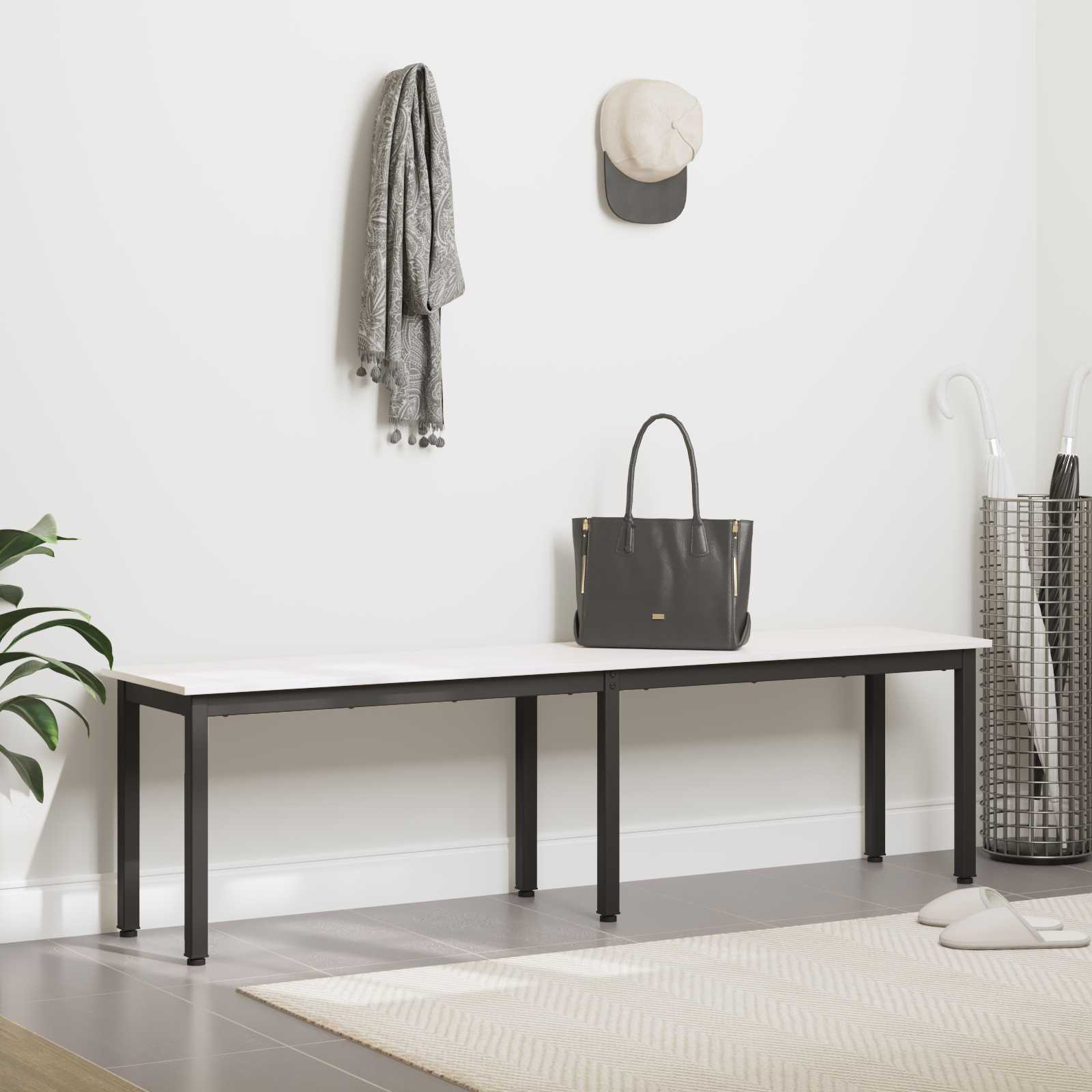 vidaXL ławka Biały 160 x 35 x 45 cm Lite drewno sosnowe