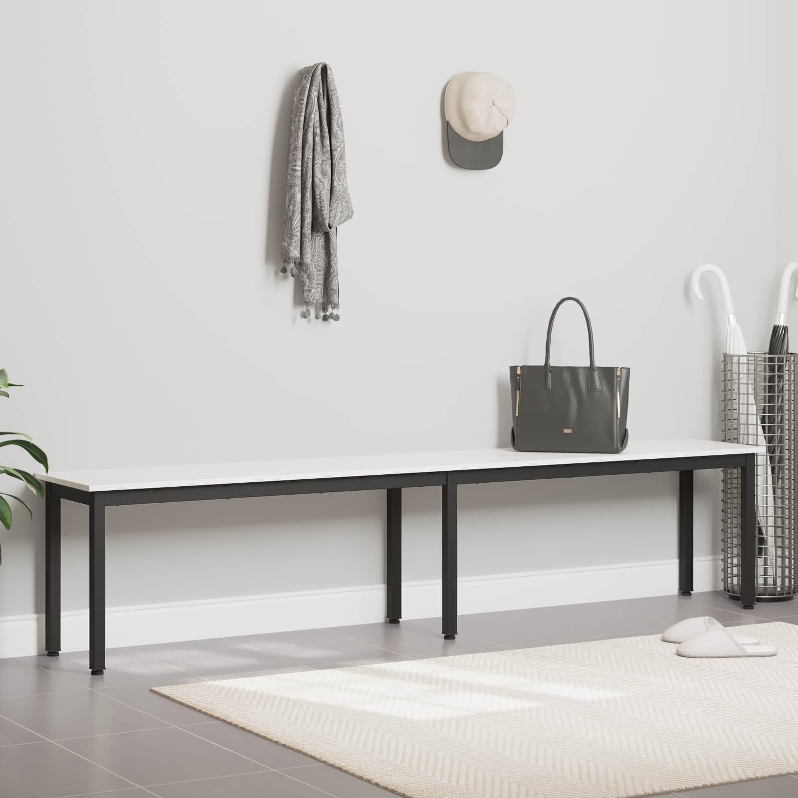 vidaXL ławka Biały 200 x 35 x 45 cm Lite drewno sosnowe