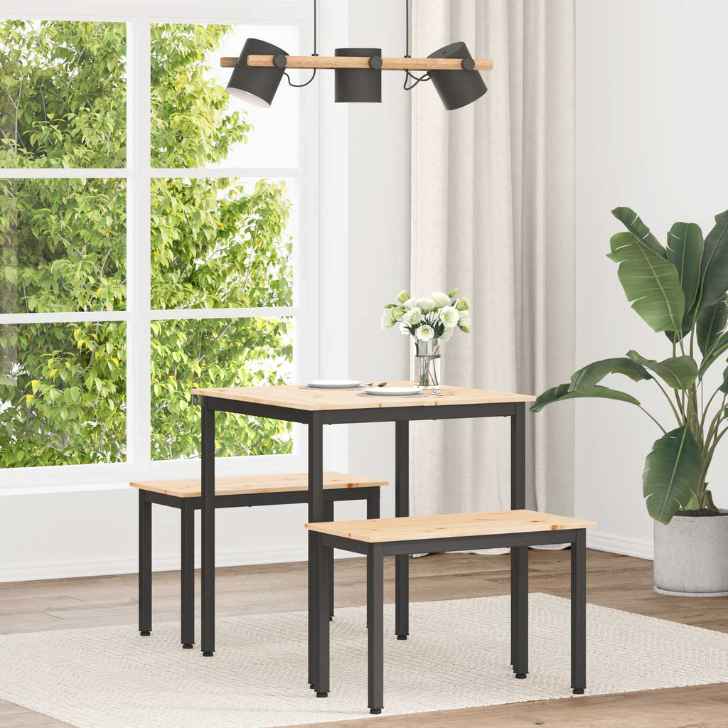 vidaXL Stół jadalny Naturalny 70 x 70 x 75 cm Lite drewno sosnowe